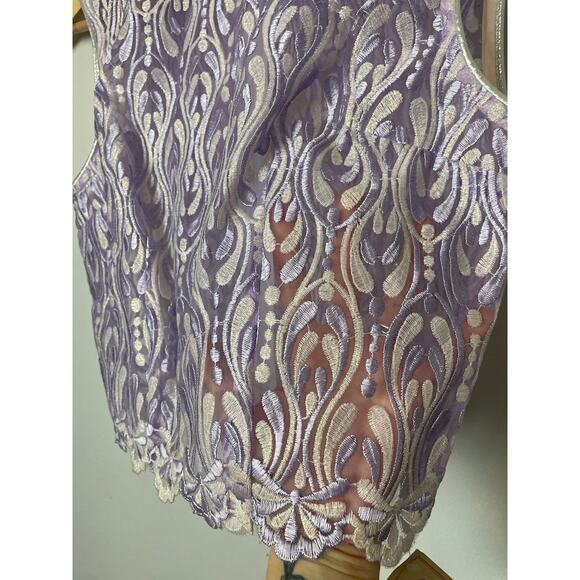 NOS Western Women's Lavender Sheer Cropped Blouse Formal Size Small Pastel - Picture 3 of 11
